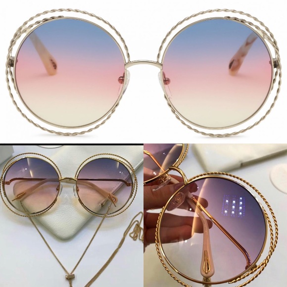 Accessories - Gold Spiral Gradient Sunglasses